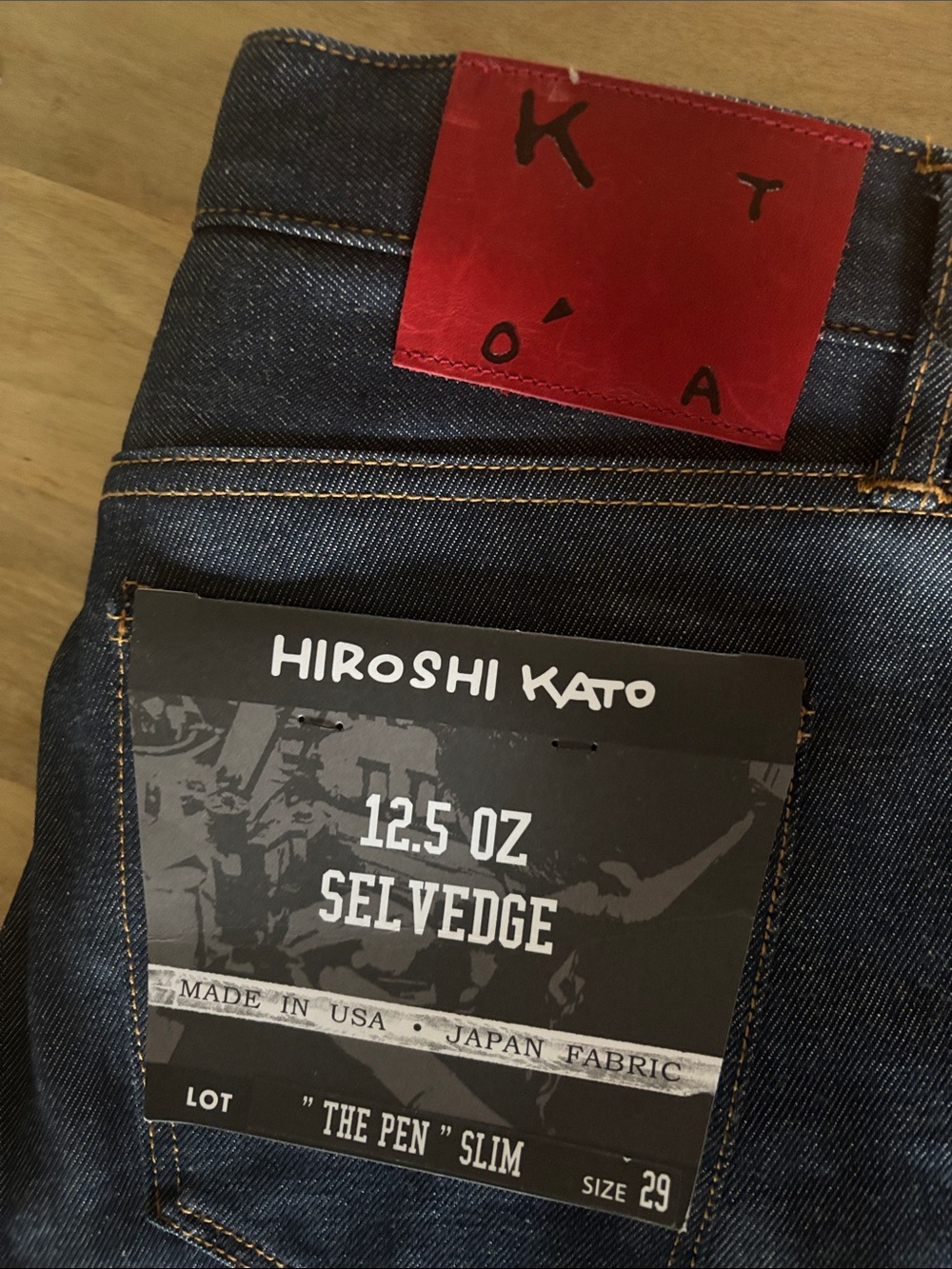 Hiroshi Kato Pen Slim NWT Natural Slub Indigo - Raw 12.5 oz Selvedge Denim